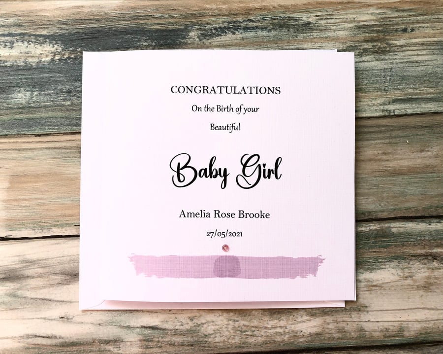 New baby Girl Boy Congratulations card, Birth Card, Gift for Baby Boy Girl