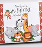 Safari birthday guest book, Jungle animals Birthday, Wild one birthday gift - Image 1