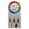 Reserved for Caroline Dreamcatcher Rainbow Stained Glass 5 red feathers