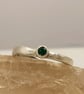 Sterling Silver Ring with 3mm Tsavorite Garnet – One of a Kind - Image 2