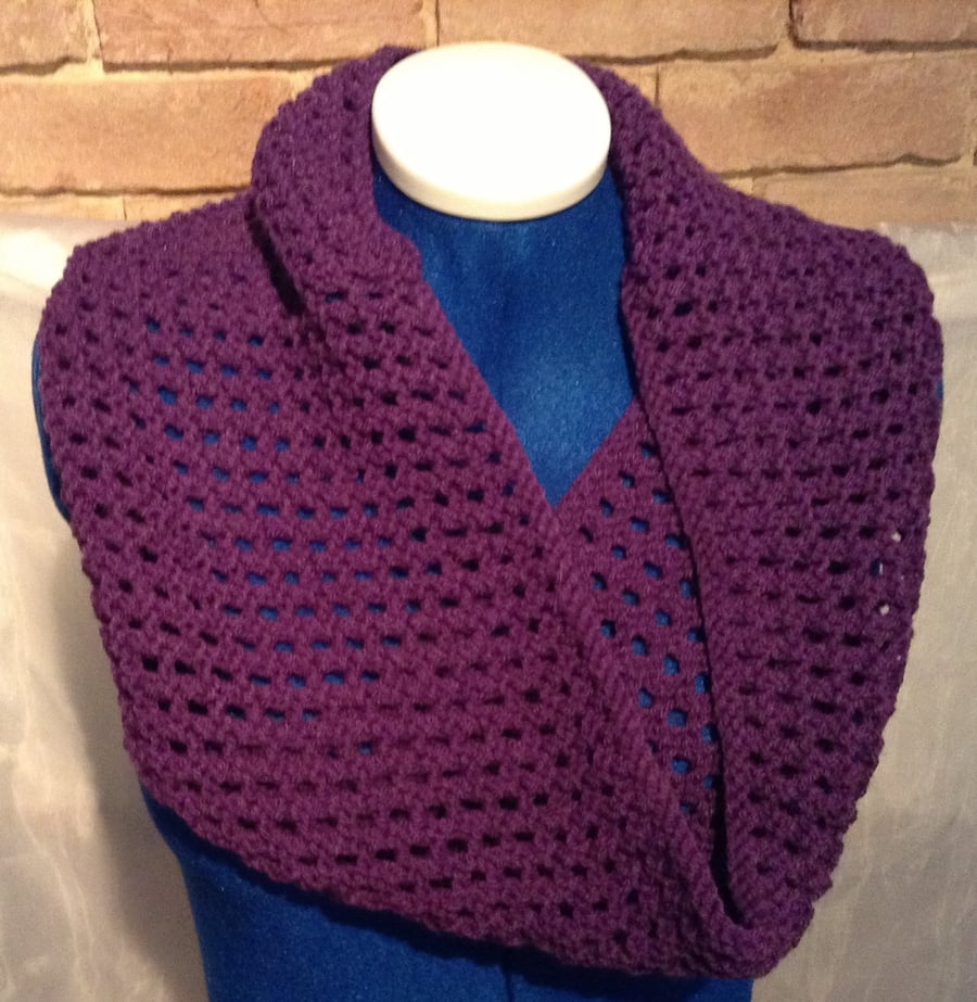 Purple Knitted Snood