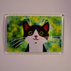 GREEN HAPPY CAT FRIDGE MAGNET-POSTAGE FREE