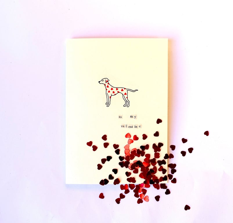 Dalmatian Valentine's Card - READY TO SHIP