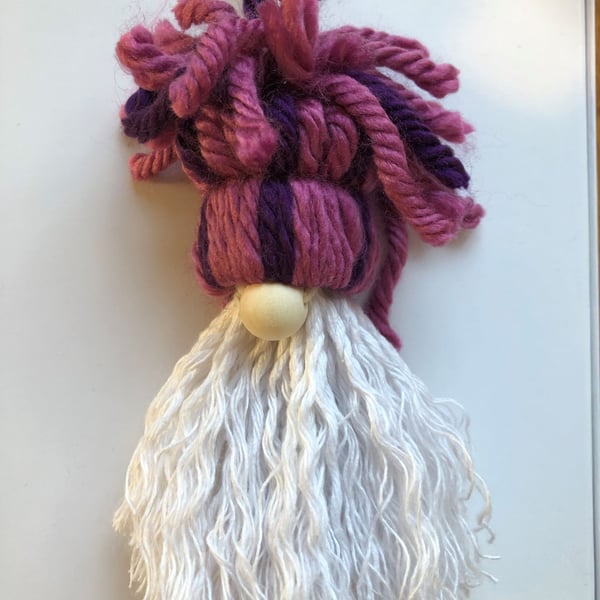 Padgett the Festive Gnome with pink and purple hat