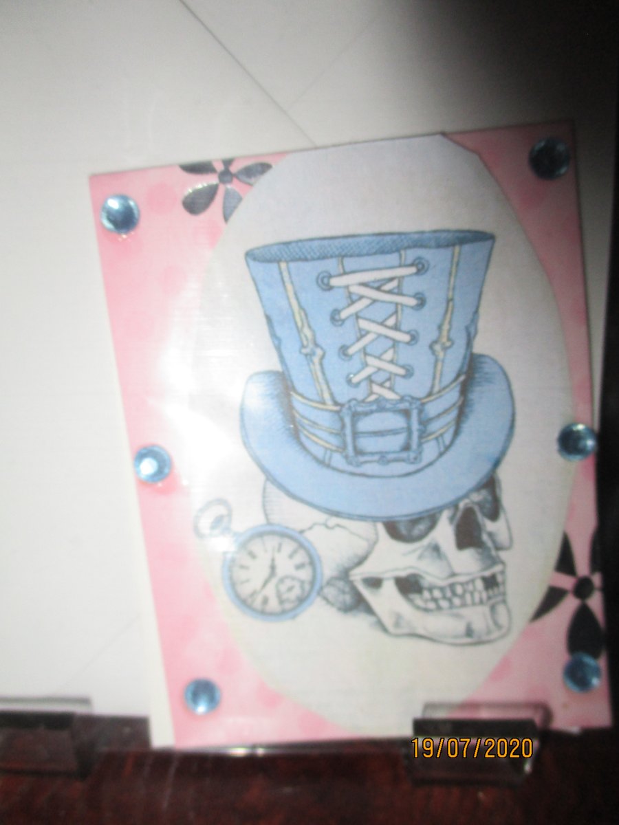 Skull with Top Hat  Card