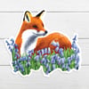 Red fox and bluebell decal sticker