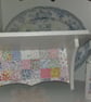 Wooden Wall Shelf Storage Made Using Cath Kidston Rare Vintage Patchwork Design  - Image 1