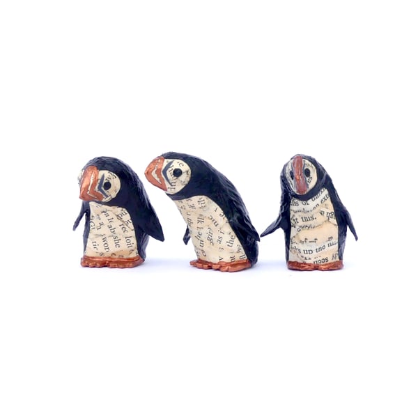 Little Copper Puffins - Set of 3 - MADE TO ORDER