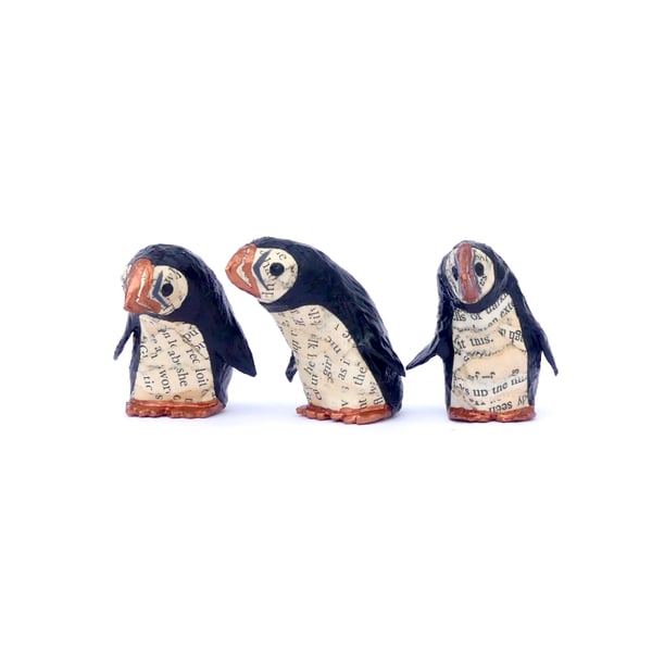Little Copper Puffins - Set of 3 - Made To Order nature inspired magical home