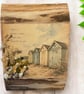 Wooden Coastal Beach Huts Wall Plaque Rustic Seaside Welsh Poplar Wood Art Sign. - Image 2