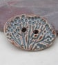 Large Sedge Green Oval Seedhead Handmade Ceramic Button