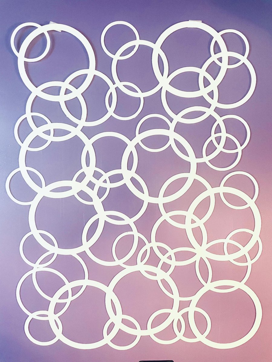 Circles design mylar stencil. 21 x 28cm