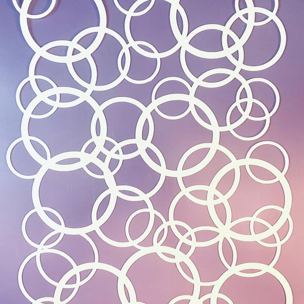 Circles design mylar stencil. 21 x 28cm