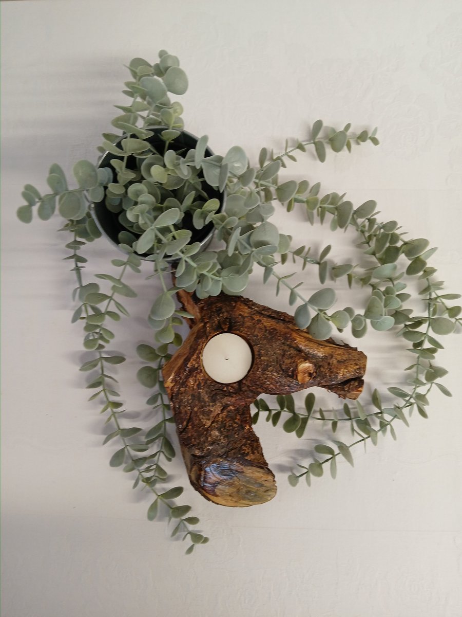 Handmade bespoke rustic reclaimed wood tree root tealight holder.