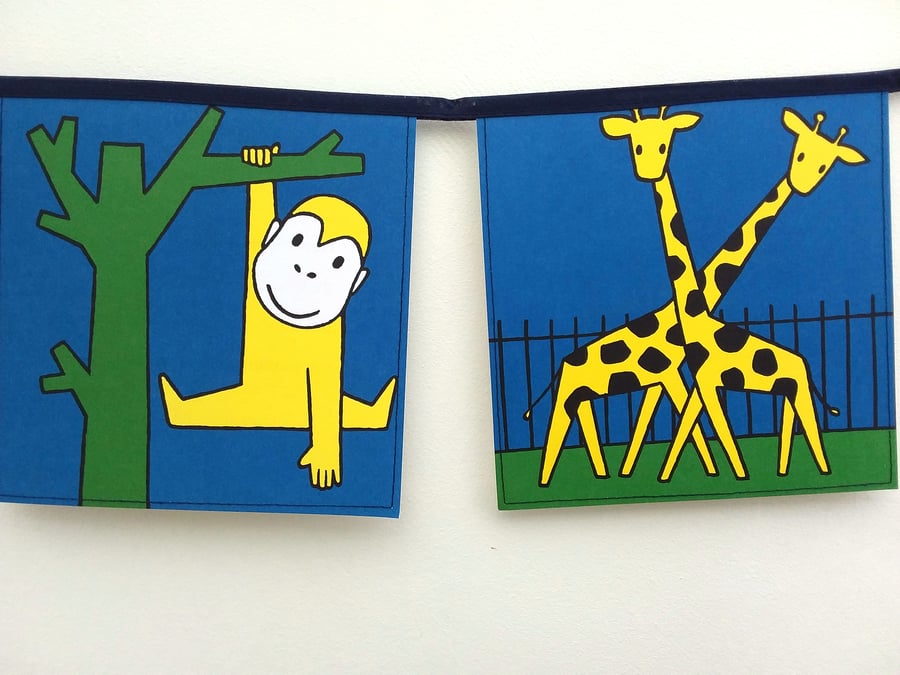 Book bunting - Miffy at the Zoo