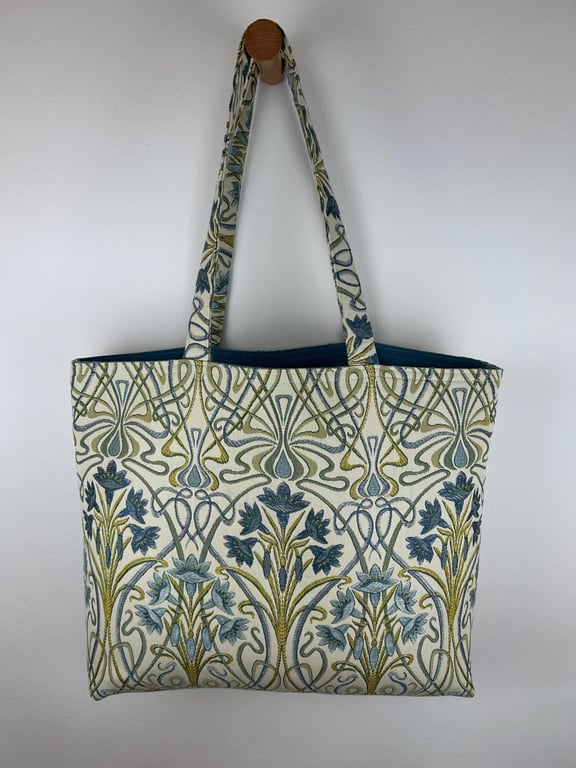Art Nouveau Floral Jacquard Tote Bag, William Morris Style