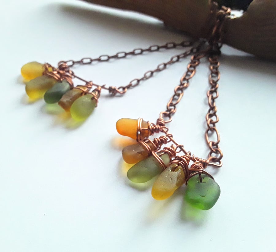 Copper & Seaglass Necklace 