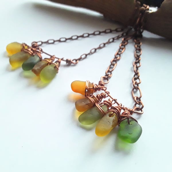 Copper & Seaglass Necklace 