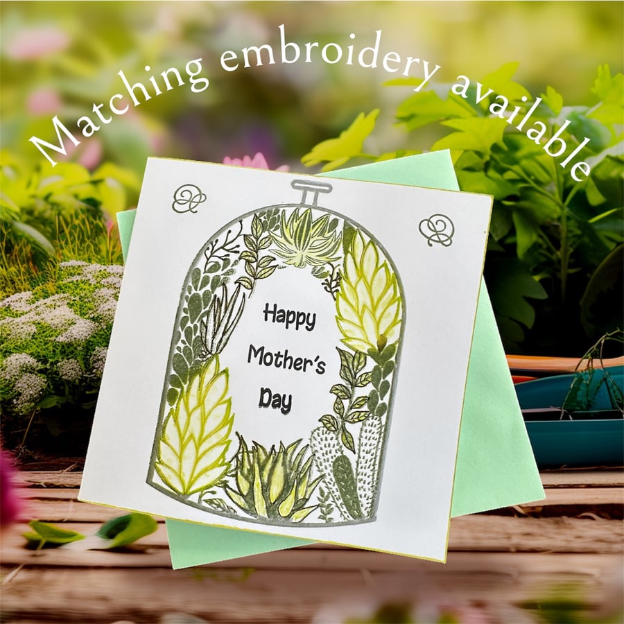 Mother’s Day card, Watercolour, plants, matching gift available. Hand painted