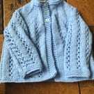 New, Hand knitted traditional newborn baby matinee jacket
