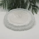 Moon Pearl Resin Tray: Drusy Edge Catchall, Trinket & Candle Holder