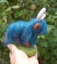 Needlefelt Highland Cow - Iridescent Blue coat - Image 3