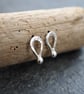Studs, Small Silver Teardrop Ear Studs, Silver Stud Earrings - Image 8