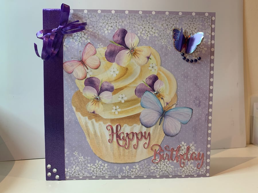 Birthday Card. Hunkydory Birthday Card. Female Birthday Card. Lilac Card 