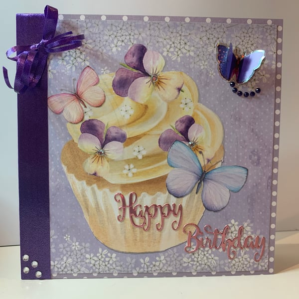 Birthday Card. Hunkydory Birthday Card. Female Birthday Card. Lilac Card 