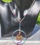 Large Serpent Pendant Necklace - pinks blues - Image 5