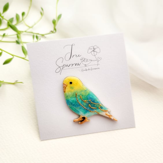 Hand-painted Bird Brooch