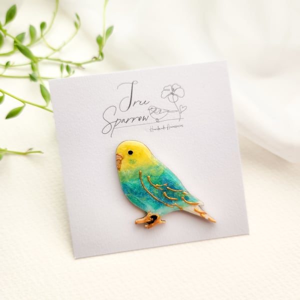 Hand-painted Bird Brooch