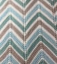 Blue, green, white and taupe chevron striped baby blanket in 100% cotton  - Image 3