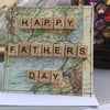 Happy Father's Day Scrabble tile and OS map card
