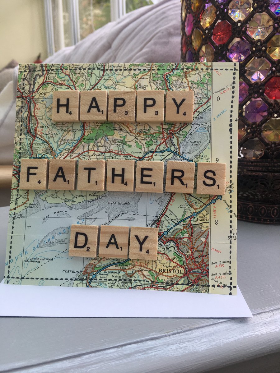 Happy Father's Day Scrabble tile and OS map card