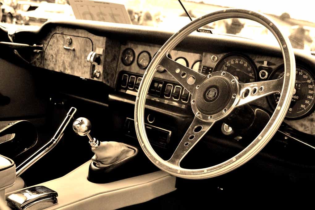 Classic Vintage Jaguar Car Interior Photograph Print