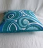 1960s turquoise funky cushion cover - Image 2