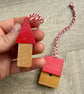 Two Wooden Building Ornaments - Plastic-Free Decorations Upcycled from Toys - Image 3