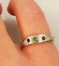Sterling Silver Peridot Garnet Ring - Size J - Image 9
