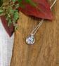 Silver Pebble Necklace with Leaf, Recycled Silver Pendant - Image 6