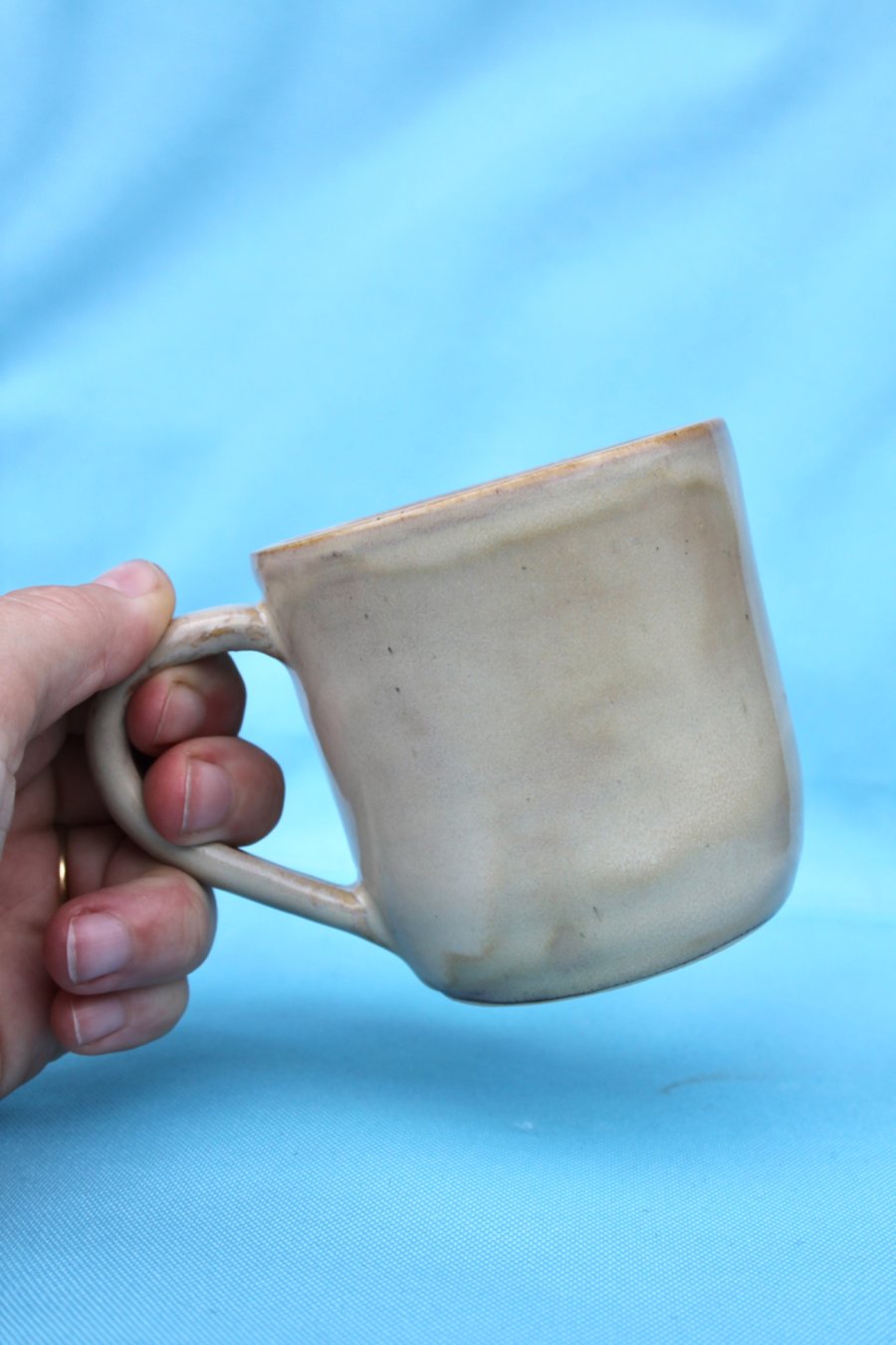 Beige rustic ceramic mug 