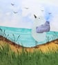 Handmade Seagull Sea Glass and Watercolour Mini Canvas Fridge Magnet - Image 8