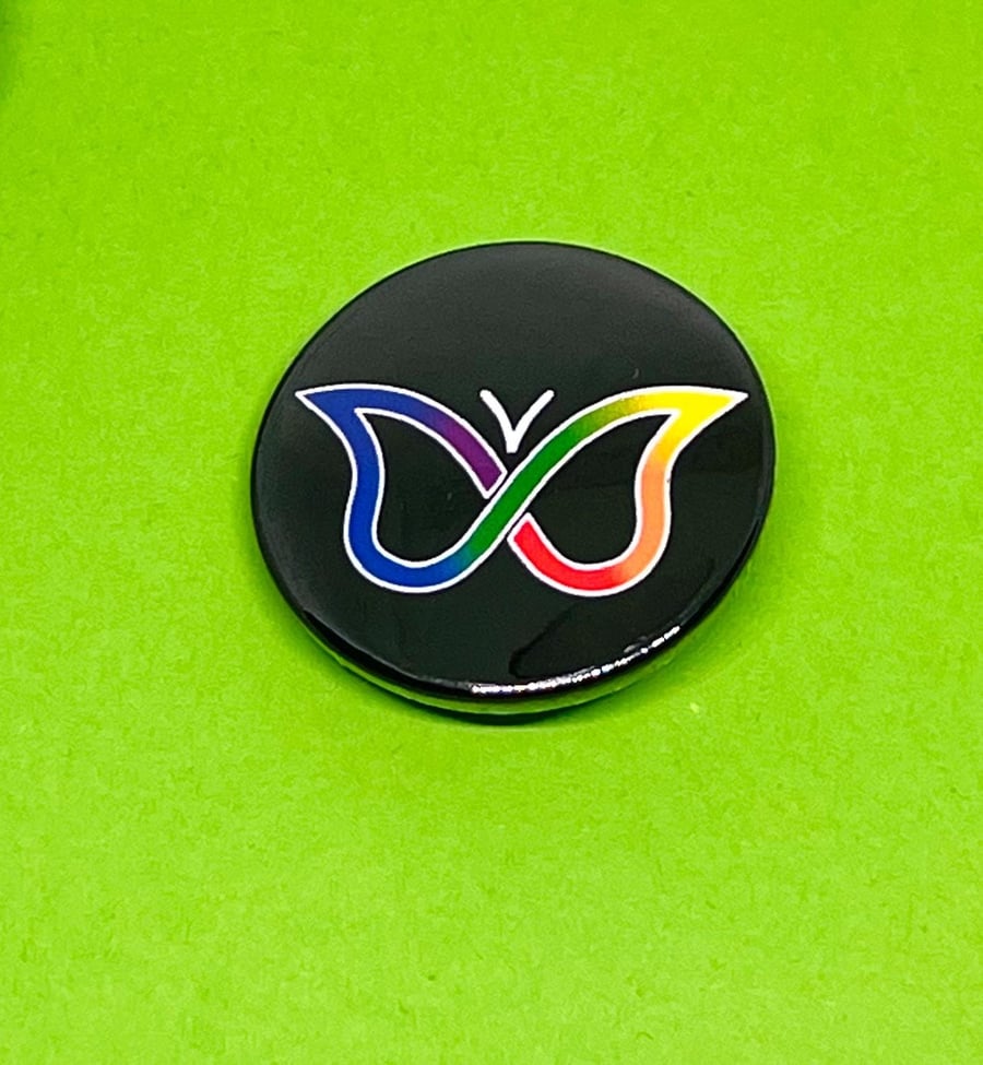 ADHD butterfly badge, pocket pebble, magnet or keyring