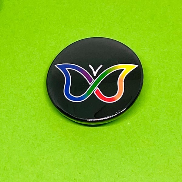 ADHD butterfly badge, pocket pebble, magnet or keyring