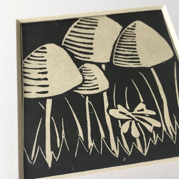"'Shrooms" Linocut Print