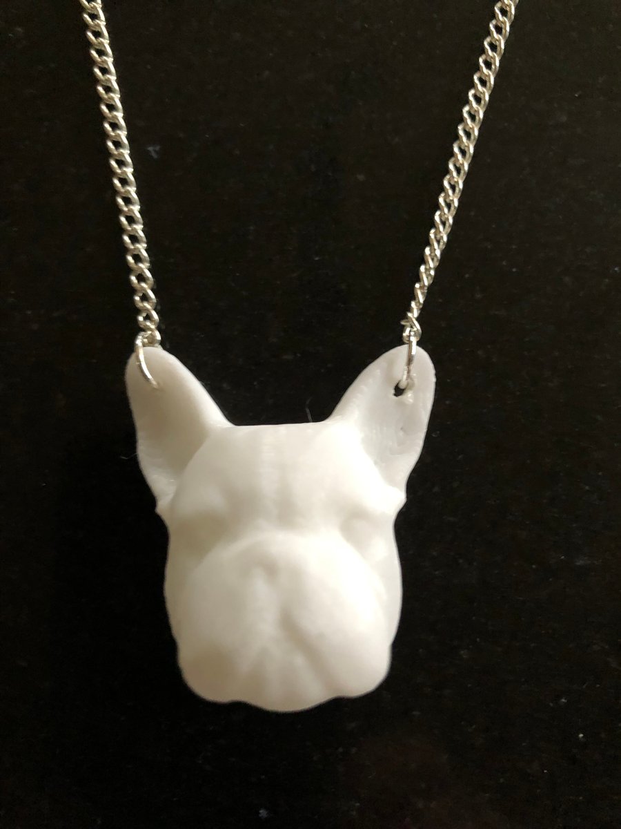 3D printed French Bulldog necklace