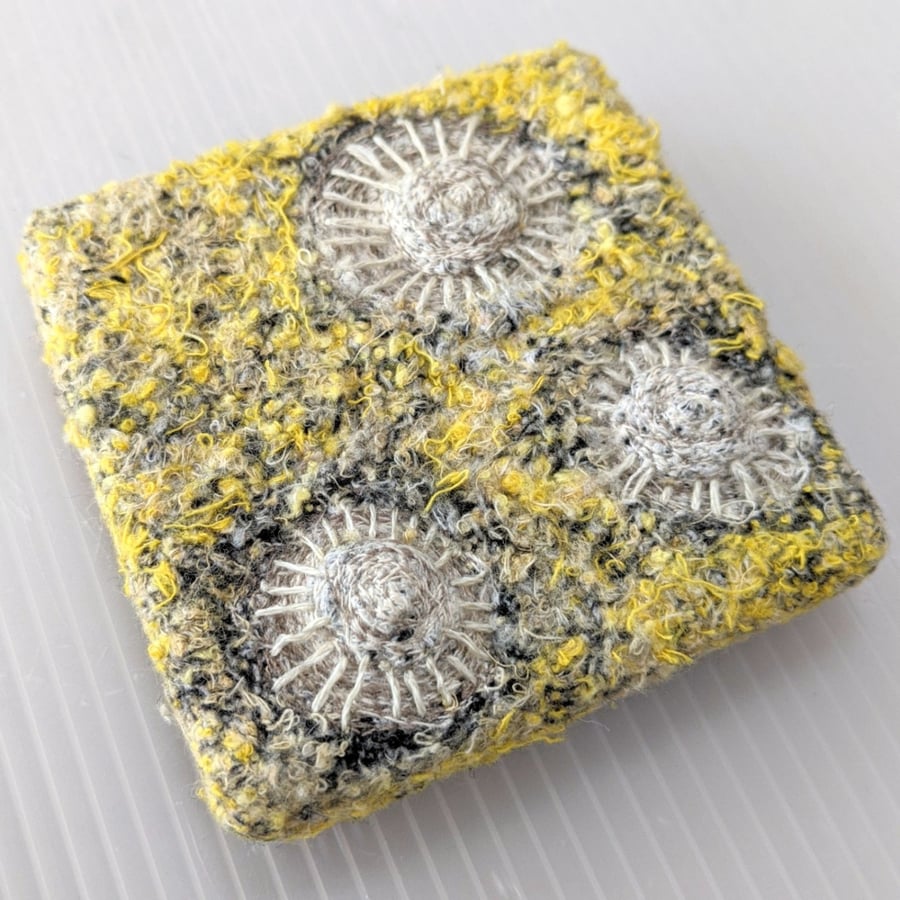 Yellow Coastal inspired Textile Mini Art