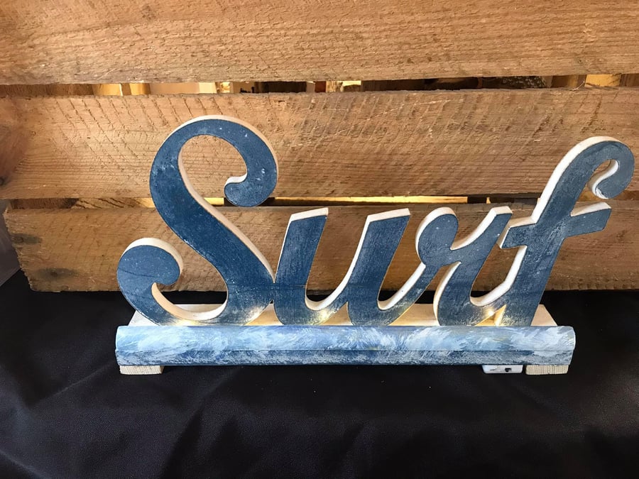 Surf free standing light up sign