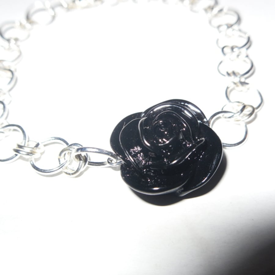Black Rose Bracelet