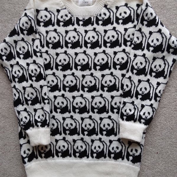 Panda jumper with an all over design